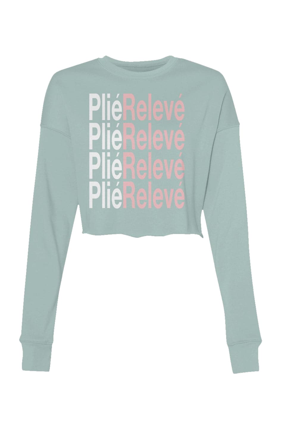 Plié Relevé Crop Crew Fleece - Dusty Blue Green - Fudge Dance ApparelWomens sweatshirts