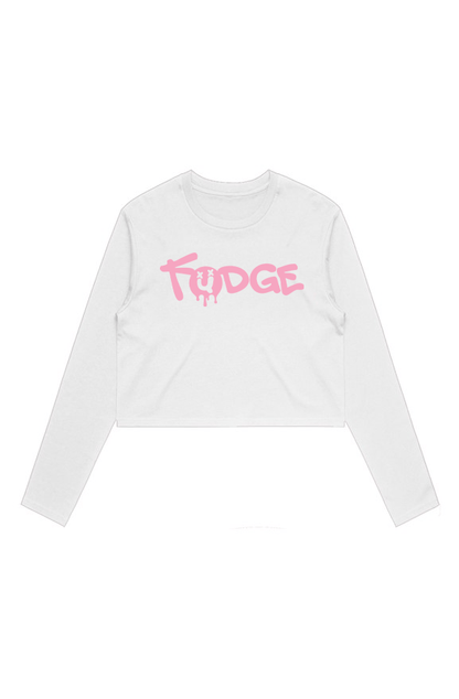 FUDGE Women’s Cropped Long Sleeve Top - White - Fudge Dance Apparellong sleeve