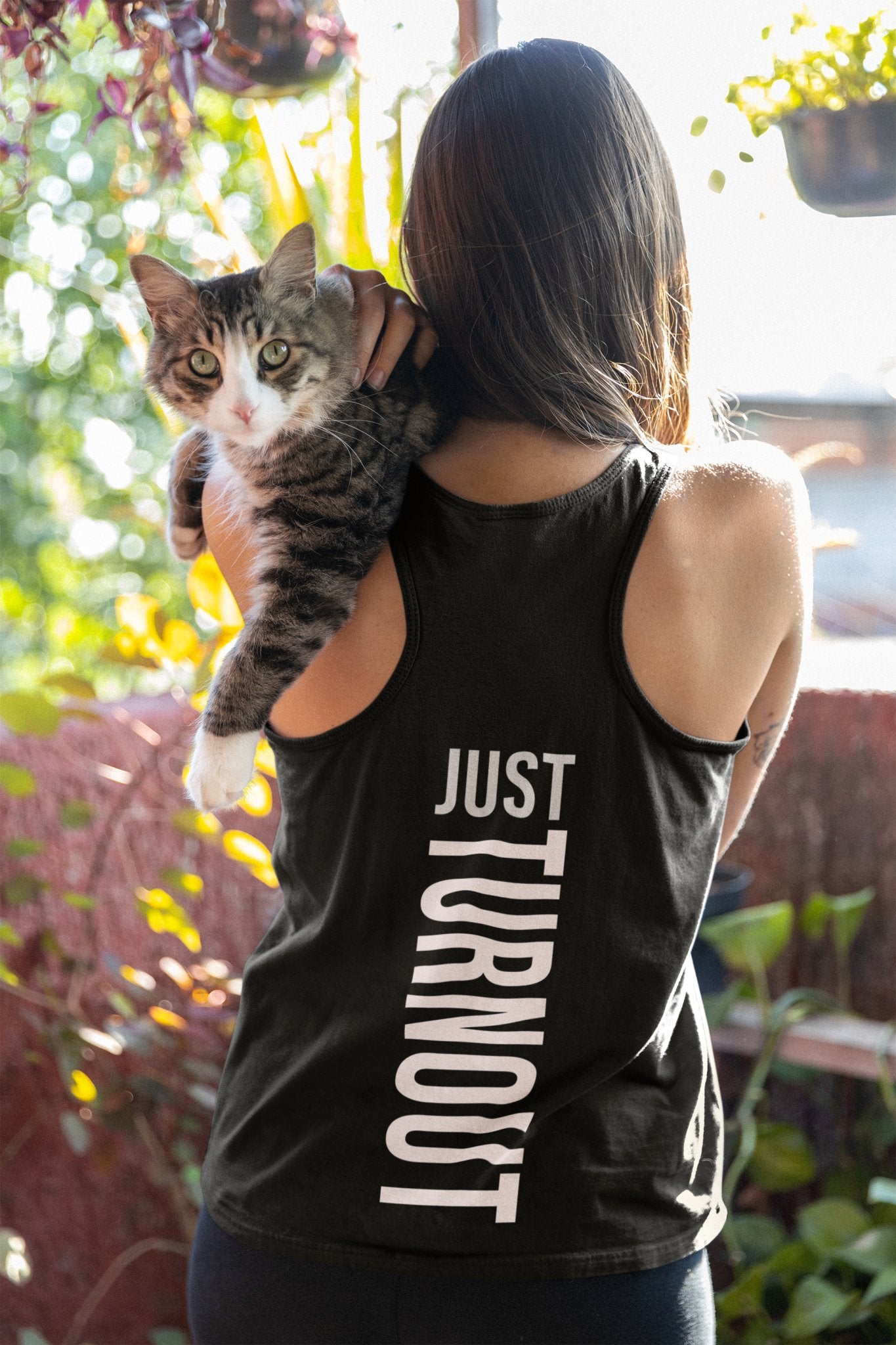JUST TURNOUT Ladies' Sheer Cropped Racer Tank - Fudge Dance Apparelwomen's tops