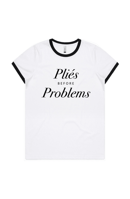 Pliés Before Problems Ringer Tee - Fudge Dance Appareltshirts