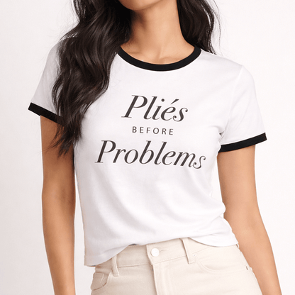 Pliés Before Problems Ringer Tee - Fudge Dance Appareltshirts